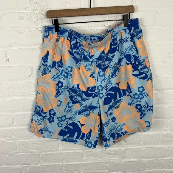 Columbia Men's PFG Hawaiian Fish Print Swim Trunks shorts Multicolor Size L - Picture 1 of 5